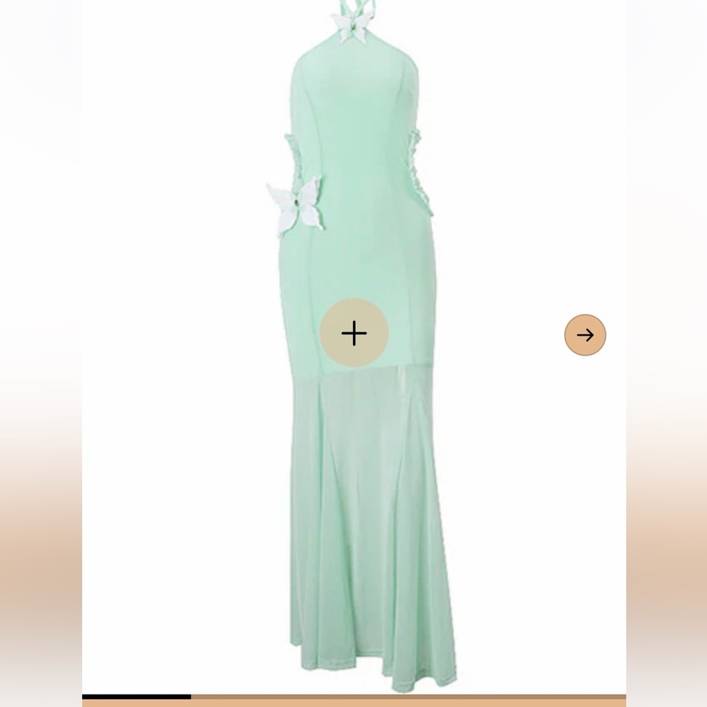 Elegant Strapless Seafoam Green Dress - Picture 2 of 8
